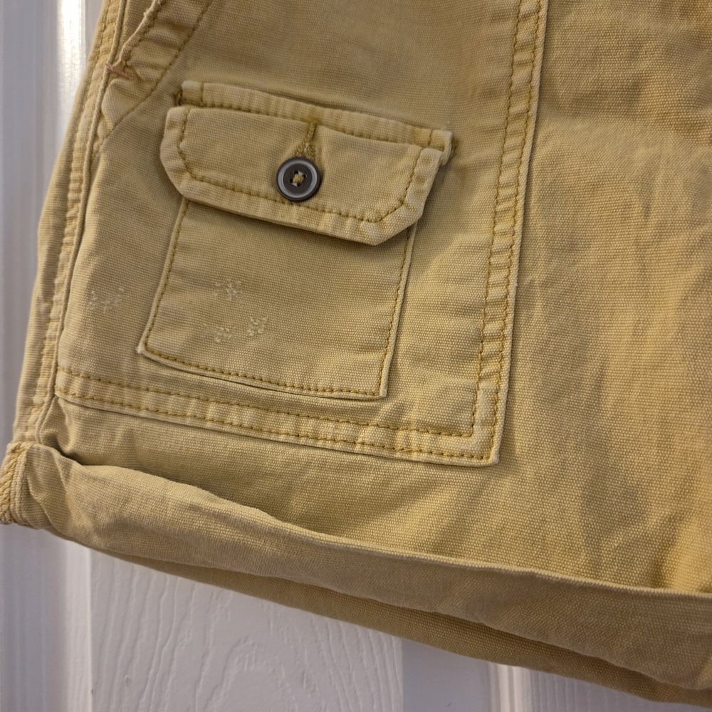 Pilcro sz 26 The Wanderer shorts yellow button‎ fly cargo cuffed summer casual - Picture 2 of 15